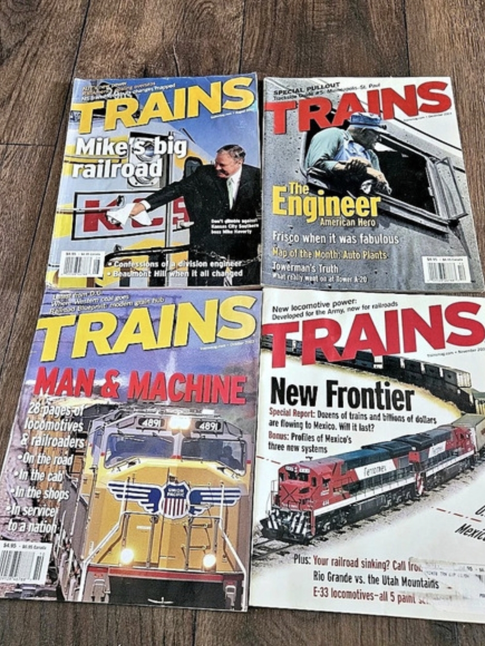 Lot of 4 Trains Magazines Issues from 2003